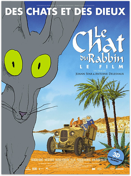 Affiche du film Le Chat du Rabbin par Joann Sfar