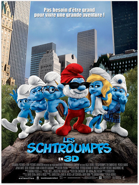 Affiche du film les Schtroumpfs en animation 3D